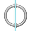 5-1/8" Tubular Back-to-Back<br>Circular Style Brass Shower Door<br>3/4" Diameter Pull Handles 