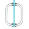 6" Acrylic Back-to-Back<br>Shower Door Pull Handle<br>With Chrome Rings