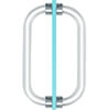 8" Acrylic Smooth Back-to-Back<br>Shower Door Pull Handle<br>With Chrome Rings 